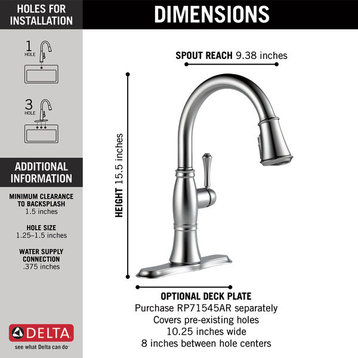 Delta 9197-DST Cassidy Pull-Down Kitchen Faucet - Lumicoat Champagne Bronze