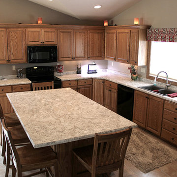Realistic Granite Patterned Laminate Countertops in a Traditional Fargo Kitchen