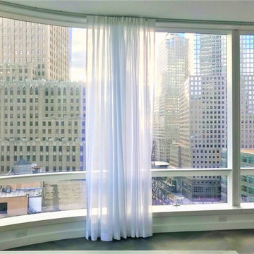 111 Murray St- Battery Operated Shades and Curved Drapery