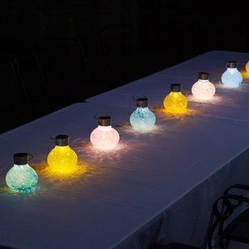 Solar Glass Tea Lanterns for Indoor/Outdoor