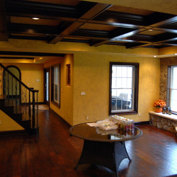 Olde English Aged Plaster Finish throughout an entire Lower Level in Virginia