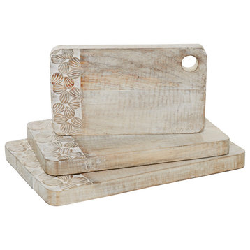 Set of 3, Mango Wood Country Cottage Cutting Board 78286