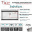 33" Zero Radius Drop-In 16G Stainless Steel 1-Hole Single Basin Kitchen Sink