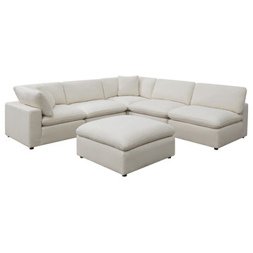Picket House Furnishings Haven 6-Piece Sectional Sofa in Cotton