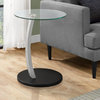 Accent Table, C-shaped, End, Side, Snack, Bedroom, Laminate, Black, Grey