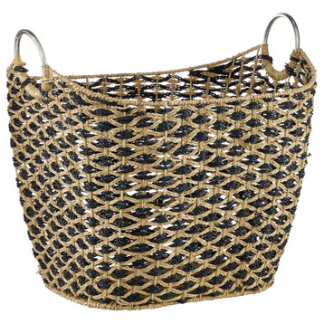 Bohemian Brown Seagrass Storage Basket 84449