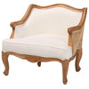 Saif Accent Chair, Beige/Honey Brown