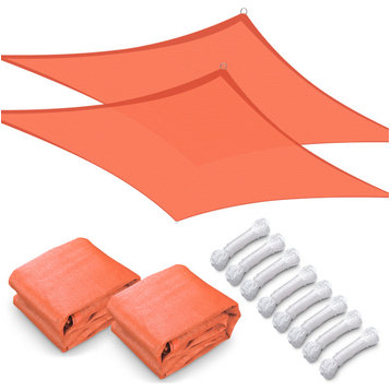 Yescom 2 Packs 20'x23' Rectangle Sun Shade Sail Bright Orange Canopy 97% UV
