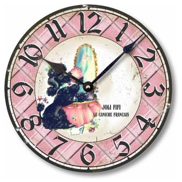 Vintage-Style French Poodle Clock