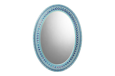 Blue Oval Mosaic Wall Mirror - Heirloom Collection