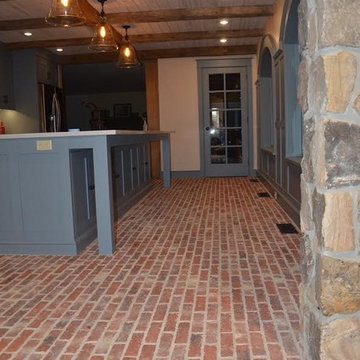 Whitewashed brick tile