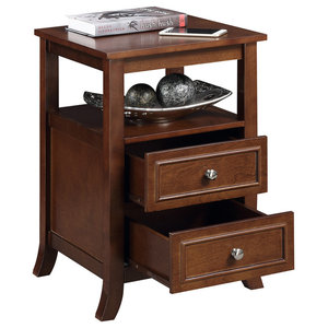 Brown Details about   Urban Designs Erika 2-Drawer Middle Shelf Wooden Accent Side Table 