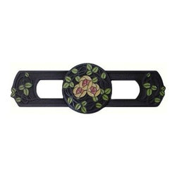 Inviting Home Inc. - Delaney's Rose Pull, Dark Brass-Yellow-Coral - Cabinet And Drawer Handle Pulls
