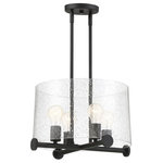 Designers Fountain - Designers Fountain 95833-MB Matteson - Four Light Pendant - Warranty: 1 Year  Canopy IncludMatteson Four Light  Matte Black Clear Se *UL Approved: YES Energy Star Qualified: n/a ADA Certified: n/a  *Number of Lights: Lamp: 4-*Wattage:60w Medium Base bulb(s) *Bulb Included:No *Bulb Type:Medium Base *Finish Type:Matte Black