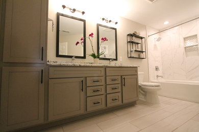 Example of a transitional bathroom design in Other
