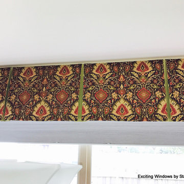 Thorpe Residence box pleated valance with contrasting inset