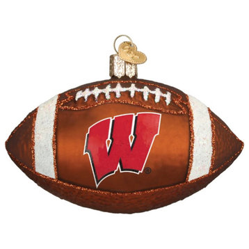 Old World Christmas Blown Glass Ornament for Tree, Wisconsin Football