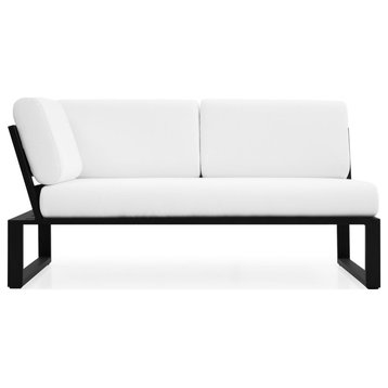 Modern Kore Outdoor 1 Right Arm Loveseat with Quick Drying Cushions, Left Arm