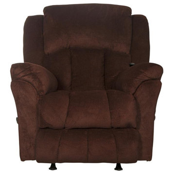 Grady Rocker Recliner with Deluxe Heat & Massage in Red Polyester Fabric
