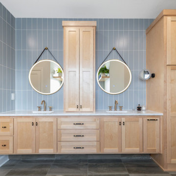 Coastal Casual Primary Bath Remodel Overland Park, KS
