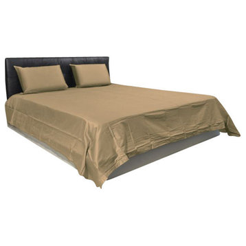 400 Thread Count Solid Sheet Set in King Size, 100% Egyptian Cotton, Taupe