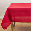Holiday Drawn Work Thread Design Tablecloth, Red, 72"x126"