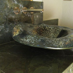 Custom glass vessel sink for home in Morrison Colorado - Bathroom Sinks