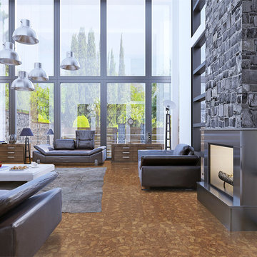 Cork Flooring in a living room