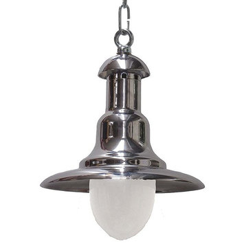 Hanging Nautical  Wharf Pendant by Shiplights, Interior/Exterior Use, Polished C