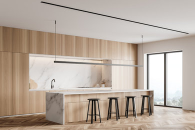 Example of a minimalist kitchen design in Miami