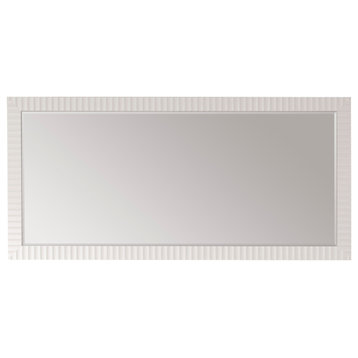 Savona Rectangular Bathroom/Vanity Wave framed Wall Mirror, White, 68 Inch
