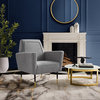 Inspired Home Holt Accent Chair Velvet/Linen 30Lx32Wx36H, Light Gray
