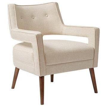 Madison Park Palmer Open Arm Chic Arm Chair, Cream