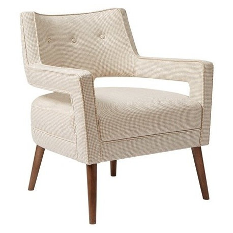 Madison Park Palmer Open Arm Chic Arm Chair, Cream