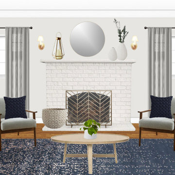 Rendering: Blue & Grey Modern Living Room