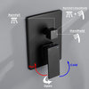 Wellfor Shower System with Rain Shower Head, Handheld Shower and Valve, Black, 12" Shower Head