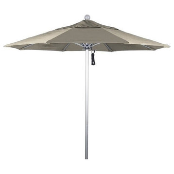 California Umbrella Venture 7.5' Silver Market Umbrella in Beige