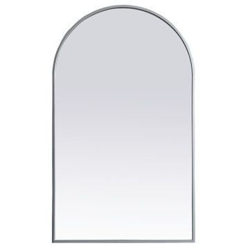 Metal Frame Arch Mirror 24X40 Inch, Silver
