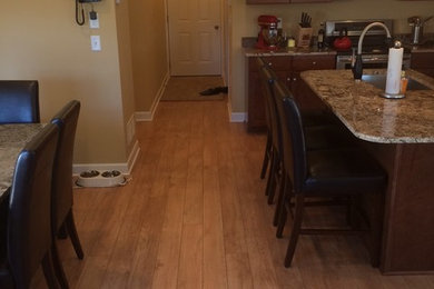 Example of a transitional kitchen design in New York