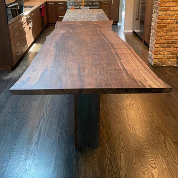 Claro Walnut Single Slab Island