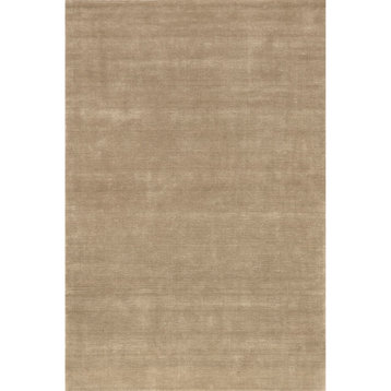 Arvin Olano Arrel Speckled Wool-Blend Area Rug, Fawn 9' x 12'