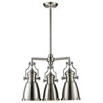 Elk Home - Chadwick Pendant, Satin Nickel, 3-Light - The Chadwick Collection Reflects The Beauty Of Hand-Turned Craftsmanship Inspired By Early 20Th Century Lighting And Antiques That Have Surpassed The Test Of Time. This Robust Collection Features Detailing Appropriate For Classic Or Transitional Decors. White Glass Compliments The Various Finish Options Including Polished Nickel, Satin Nickel, And Antique Copper. Amber Glass Enriches The Oiled Bronze Finish.