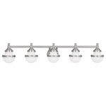 Livex Lighting - Livex Lighting 5715-91 Oldwick - Five Light Bath Bar - Canopy Included.  Shade IncludeOldwick Five Light B Brushed Nickel Hwith *UL Approved: YES Energy Star Qualified: n/a ADA Certified: n/a  *Number of Lights: Lamp: 5-*Wattage:75w Medium Base bulb(s) *Bulb Included:No *Bulb Type:Medium Base *Finish Type:Brushed Nickel