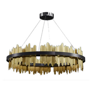 Nera Brushed Brass Modern Chandelier - Contemporary - Chandeliers - by  Morsale | Houzz