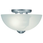 Livex Lighting - Livex Lighting 4206-91 Somerset - Two Light Semi-Flush Mount - Canopy Included: Yes  Shade IncSomerset Two Light S Brushed Nickel Satin *UL Approved: YES Energy Star Qualified: n/a ADA Certified: n/a  *Number of Lights: Lamp: 2-*Wattage:60w Medium Base bulb(s) *Bulb Included:No *Bulb Type:Medium Base *Finish Type:Brushed Nickel