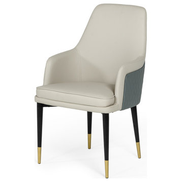 Modrest Duval Modern White and Gray Dining Chair