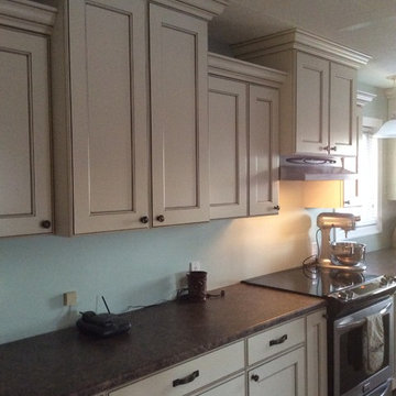 Antique White Cabinetry with Glazing