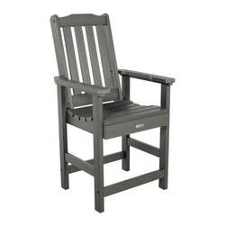 Highwood USA - Lehigh Counter-Height Armchair, Coastal Teak - Outdoor Bar Stools And Counter Stools