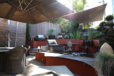 Exemple d'une terrasse tendance.