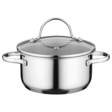 Essentials 6.25" 18/10 Stainless Steel Covered Casserole, 1.7 Qt, Comfort